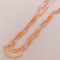 Collar Largo Tres Filas Cuentas Resina