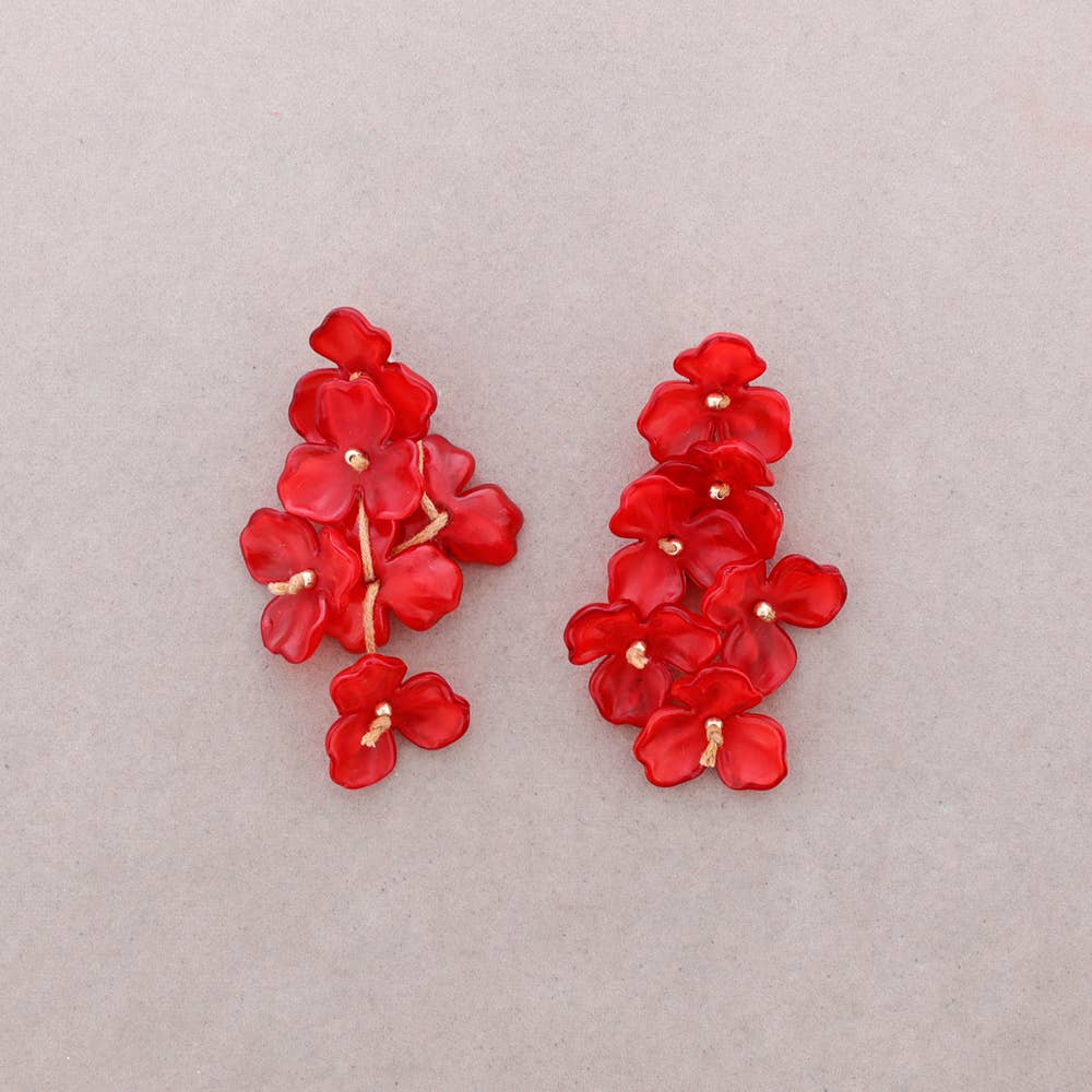 Pendientes Colgantes Flor Resina