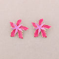 Pendientes Presion Flor Metal Esmalte