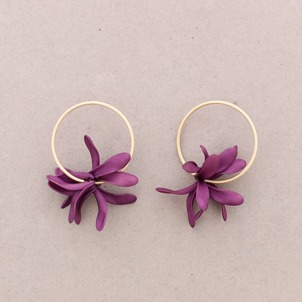 Pendientes Anilla Colgante Petalos