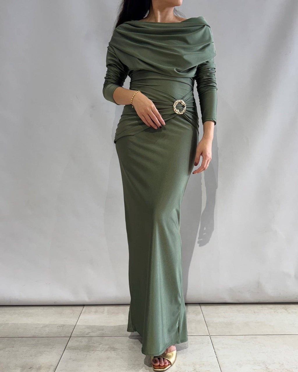 Vestido largo hebilla 25349