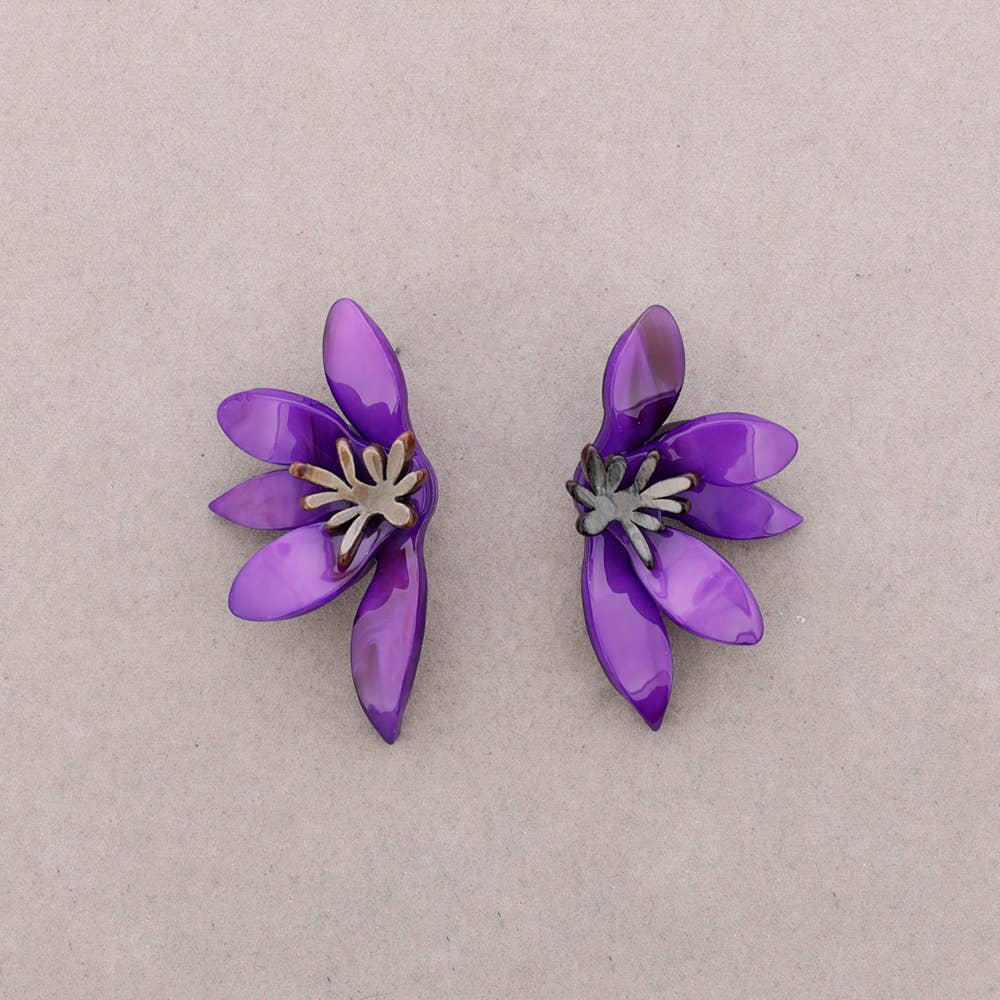Pendientes Media Flor Resina