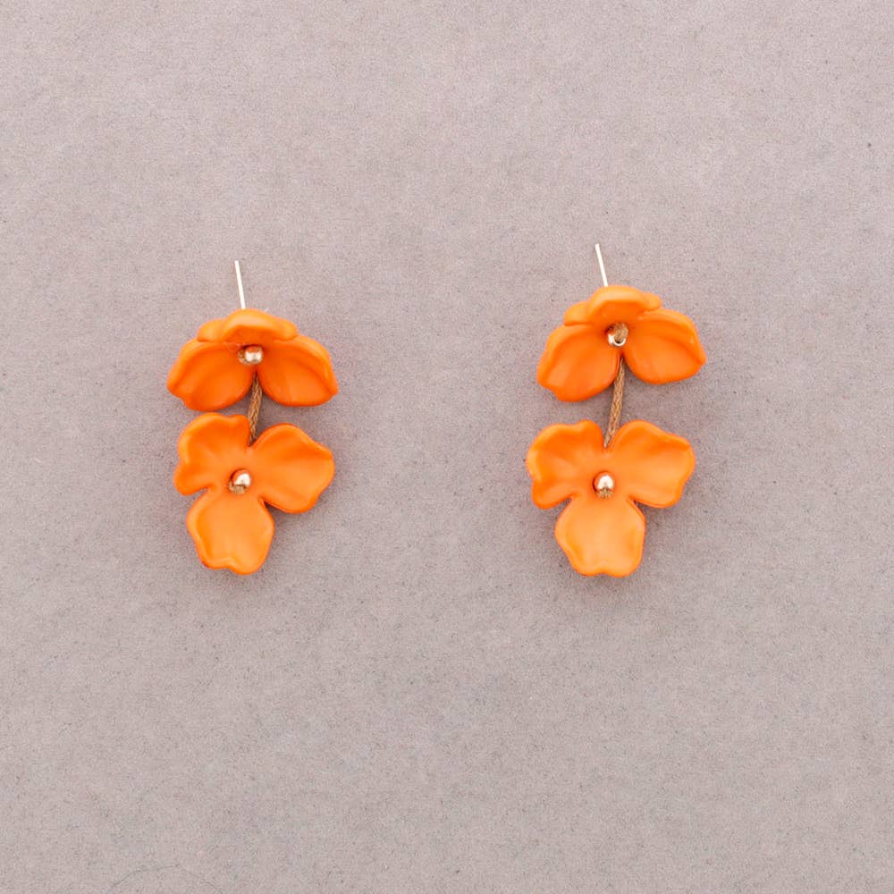 Pendientes Doble Flor Resina