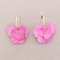 Pendientes Aro Colgante Petalos Resina