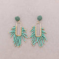 Pendientes Colgante Flecos Abalorios Metal