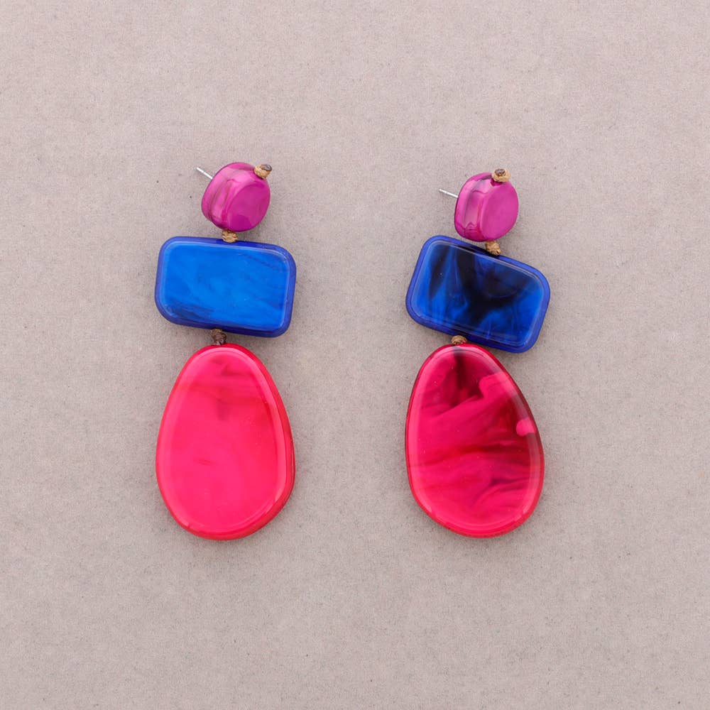 Pendientes Formas Geometricas Resina Irregular (C)