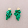 Pendientes Chapa Metal Colgante Petalos Resina