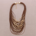 Gargantilla Multi Tiras Tubitos Bronce