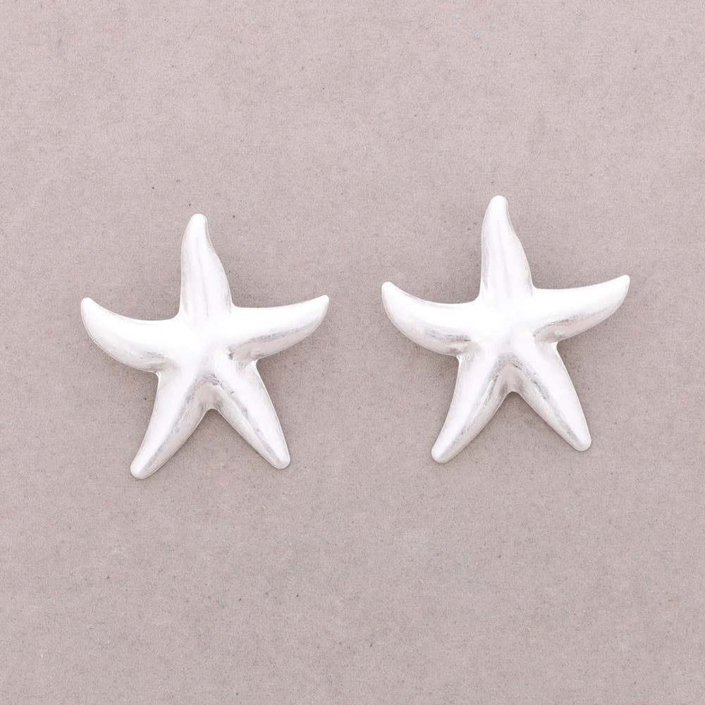 Pendientes Presion Estrella De Mar Metal