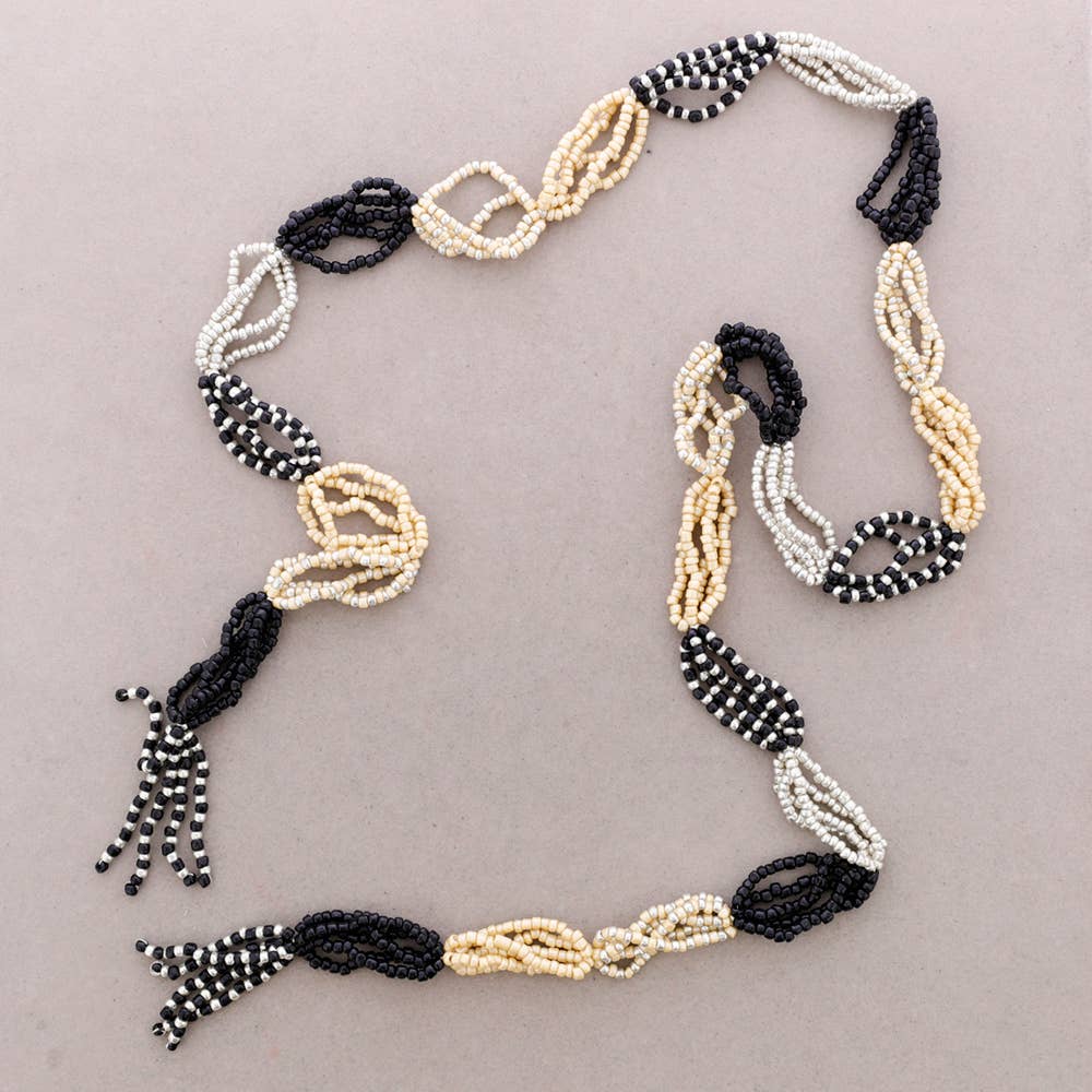 Collar Largo Multifuncional Cuentas Abalorios