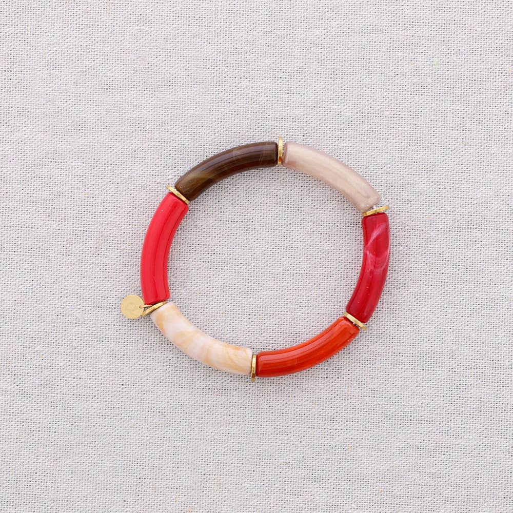 Pulsera Acero Tubos Resina