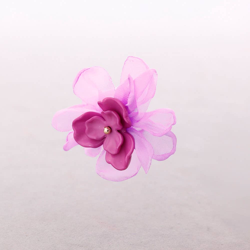 Pendientes Flor Tela Resina